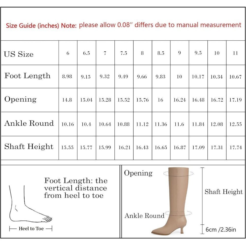 Women's Nude Modatope Knee for Faux Leather Boots Low Heel Pointed Toe Side - Picture 7 of 7